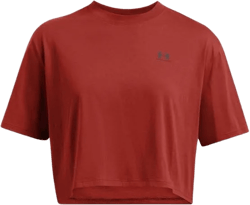 Under Armour Women's Boxy Crop Logo Short Sleeve T Shirt 3X-Large (840) Earthen Orange / / Black
