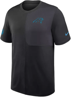 Men's Black Carolina Panthers Sideline UV Performance Coach Shirt