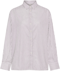 Maya Shirt White Charcoal Stripe Cotton Viscose