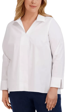 Foxcroft Plus Agnes Stretch Shirt 