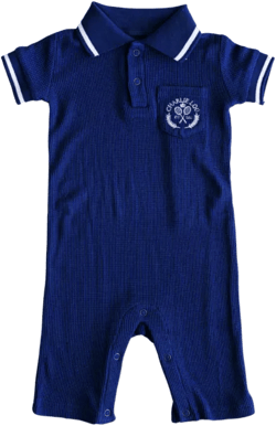 Charlie Lou Baby Charlie Lou Waffle Polo Romper - Baby