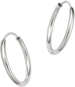 14K White Gold Endless Hoop Earrings  