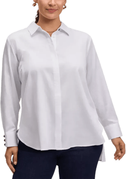 Foxcroft Plus Long Sleeve Matte Shirt