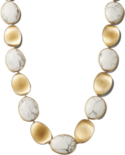 Marco Bicego 18K Yellow Gold Lunaria Howlite Petal Necklace, 17.75" - 150th Anniversary Exclusive