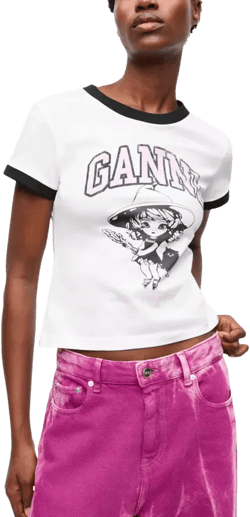GANNI Witch Logo Graphic Tee
