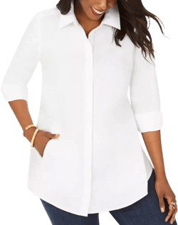 Foxcroft Plus Cici Non Iron Tunic Top