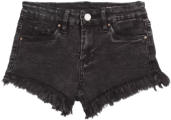 BLANKNYC Girls' Sabotage High Rise Frayed Denim Shorts - Big Kid