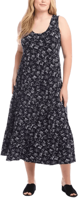 Karen Kane Plus Floral Tiered Midi Dress