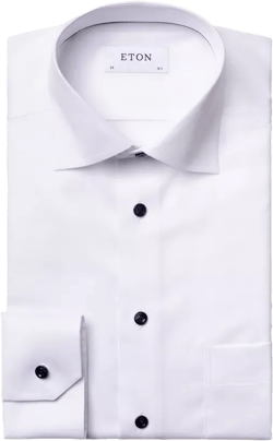 Eton Classic Fit Twill Shirt with Navy Details