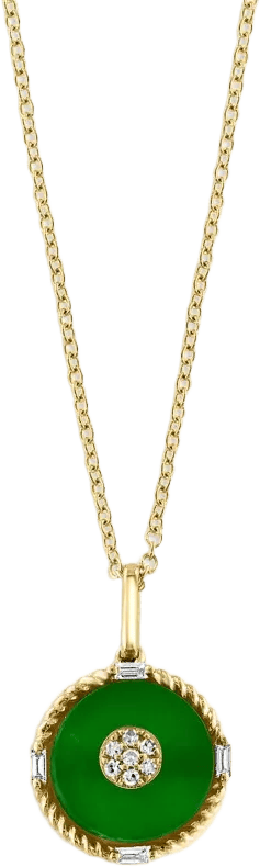 Bloomingdale's Fine Collection Jade & Diamond Pendant Necklace in 14K Yellow Gold, 16-18" 