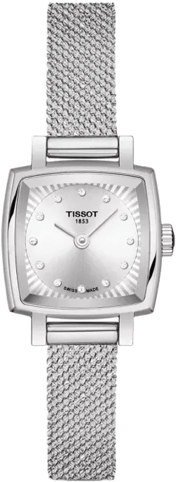 Tissot Lovely Square Diamond Mesh Bracelet Watch, 20mm x 20mm