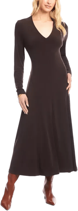 Karen Kane Kate V Neck Midi Travel Dress