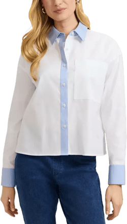 Foxcroft Marina Long Sleeve Cavalry Cotton Shirt