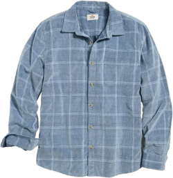 Marine Layer Cotton Corduroy Plaid Standard Fit Button Down Shirt 