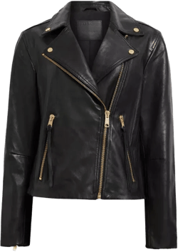 ALLSAINTS Dalby Slim Fit Leather Biker Jacket