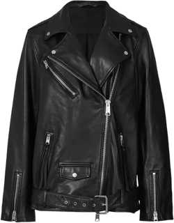 ALLSAINTS Billie Leather Oversized Biker Jacket