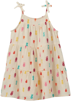 Cat & Jack Cat and Jack Toddler Girls Tank Top Dress Tiered Sundress Summer Pineapple Print 2T