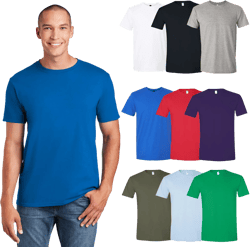Gildan Softstyle Short Sleeve Men's T-Shirt, Crewneck Assorted 9 Pack Mix Bulk Tee, 100 Cotton, L