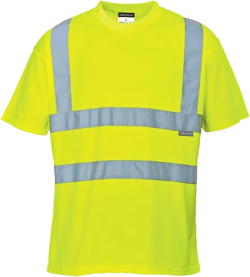 Portwest S478 Men's Hi Vis Safety T-Shirt - Short Sleeve High Visibility Lightweight Class 2 Shirt Yellow Tall, Large