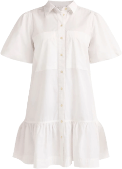 Free Assembly Women’s and Women's Plus Cotton Ruffle Mini Dress with Puff Sleeves, Sizes XS-4X