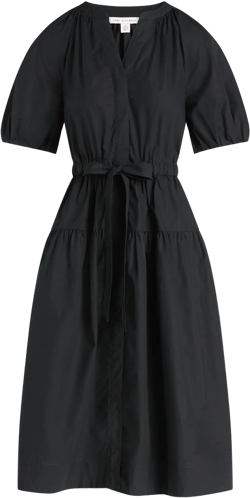 Free Assembly Women's and Women's Plus Cotton Midi Dress with Puff Sleeves, Sizes XS-4X