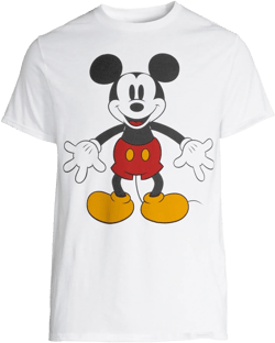 Mickey Mouse Disney Men's & Big Mens Classic Mickey Graphic Tee Shirt, Sizes S-3XL