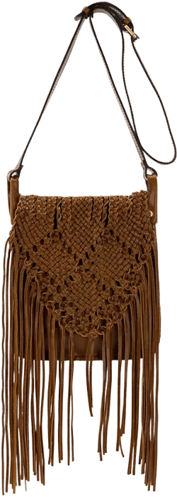 Mara Small Woven Leather Flap Crossbody