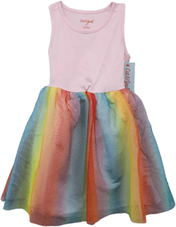 Cat & Jack Rainbow Sleeveless Tulle Dress, 5T (Girl's)
