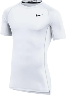 Nike Mens Pro Fitted Short Sleeve Training Tee (Large White)