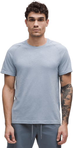 lululemon Men's Blue Metal Vent Tech Short-Sleeve Shirt