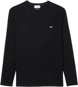 Lacoste Long Sleeve Pima Jersey Crewneck T-Shirt Shirt X-Large Black