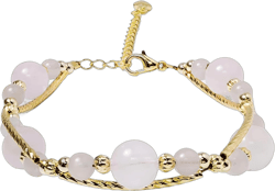 Classic 0.16+0.31inch Chakra Beads Handmade Bracelet for Women Teen Girls, Healing Rose Quartz Crystal Braided Adjustable 14K Gold-plated Jewelry rose quartz