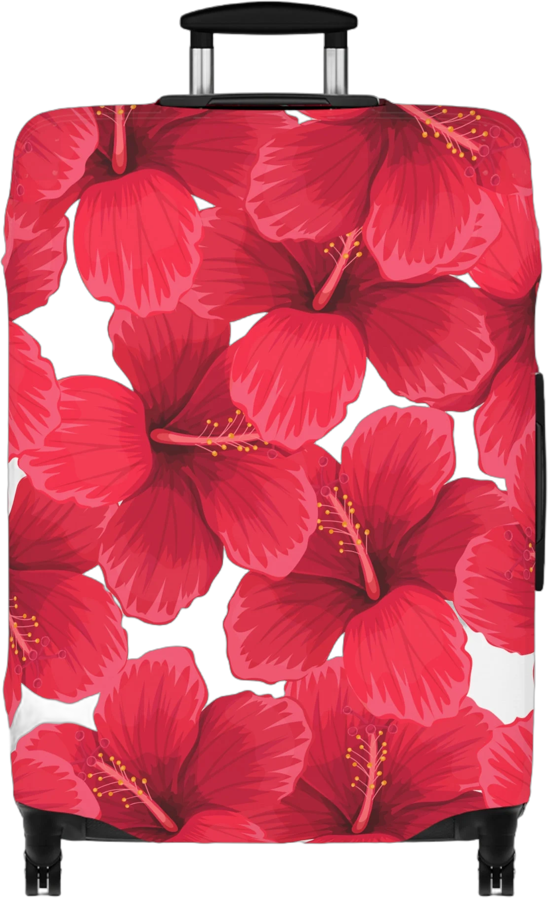 Hibiscus Floral Bouquet Garden Lover Summer Beach Tropical Flowers Red and White Beautiful Good Luck Cruise Vacation Travel Luggage Cover