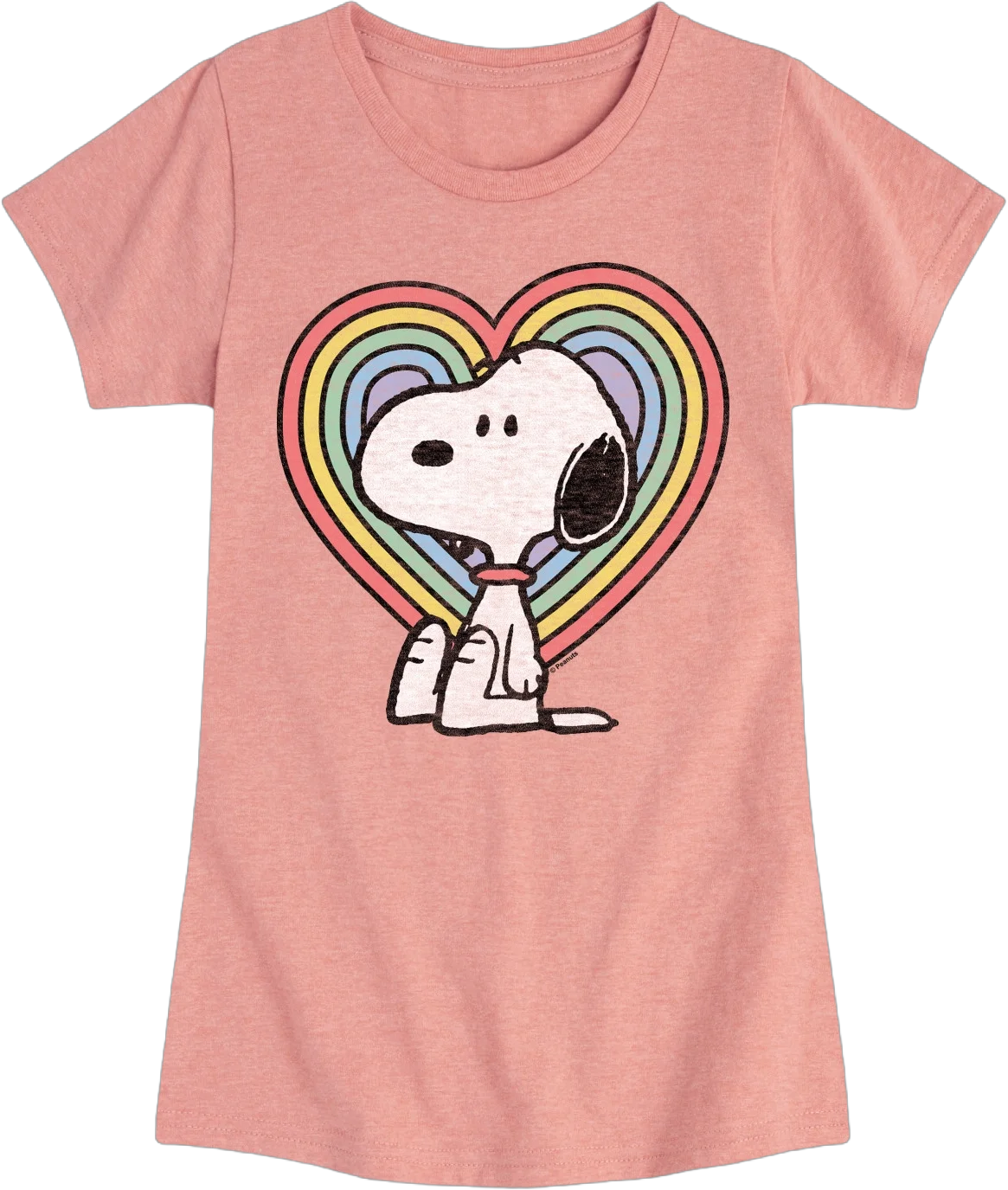 Peanuts - Snoopy Pastel Heart - Toddler & Youth Girls Short Sleeve Graphic T-Shirt