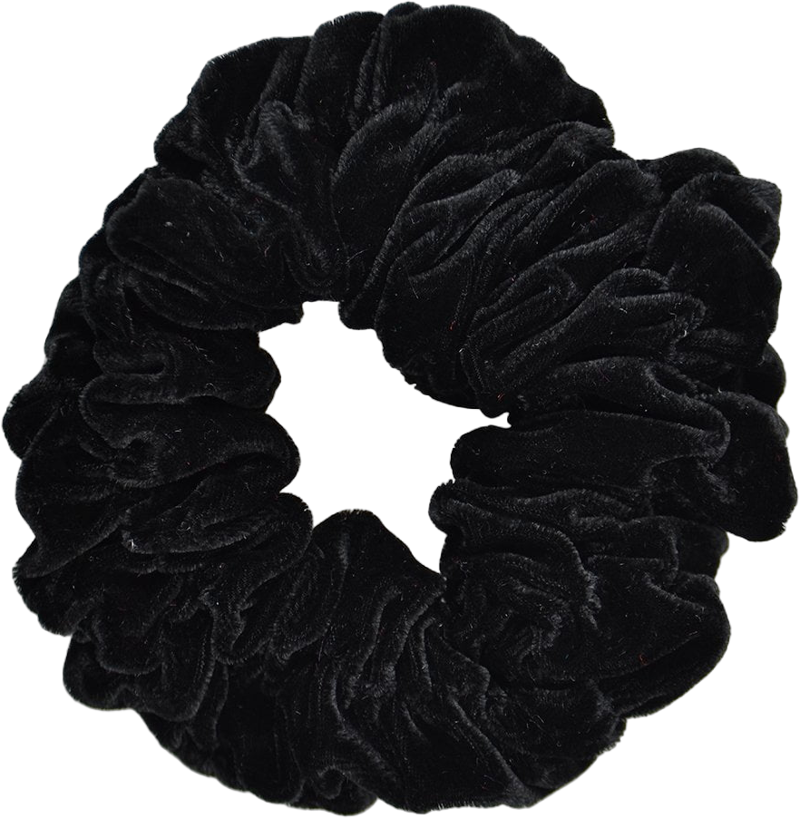 Motique Accessories Black Jumbo Velvet Hair Scrunchy for Adult Women's and Girls-Scrunchy Hair Ties