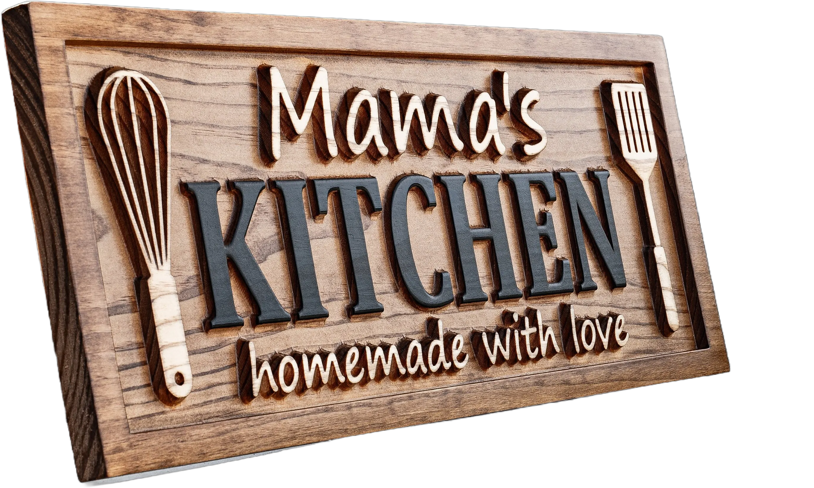 Personalized Kitchen Name Sign | Custom Mothers Day Gift for Mom Gift for Dad | Wood Kitchen Decor | Custom Name Sign Birthday Gifts for Her
