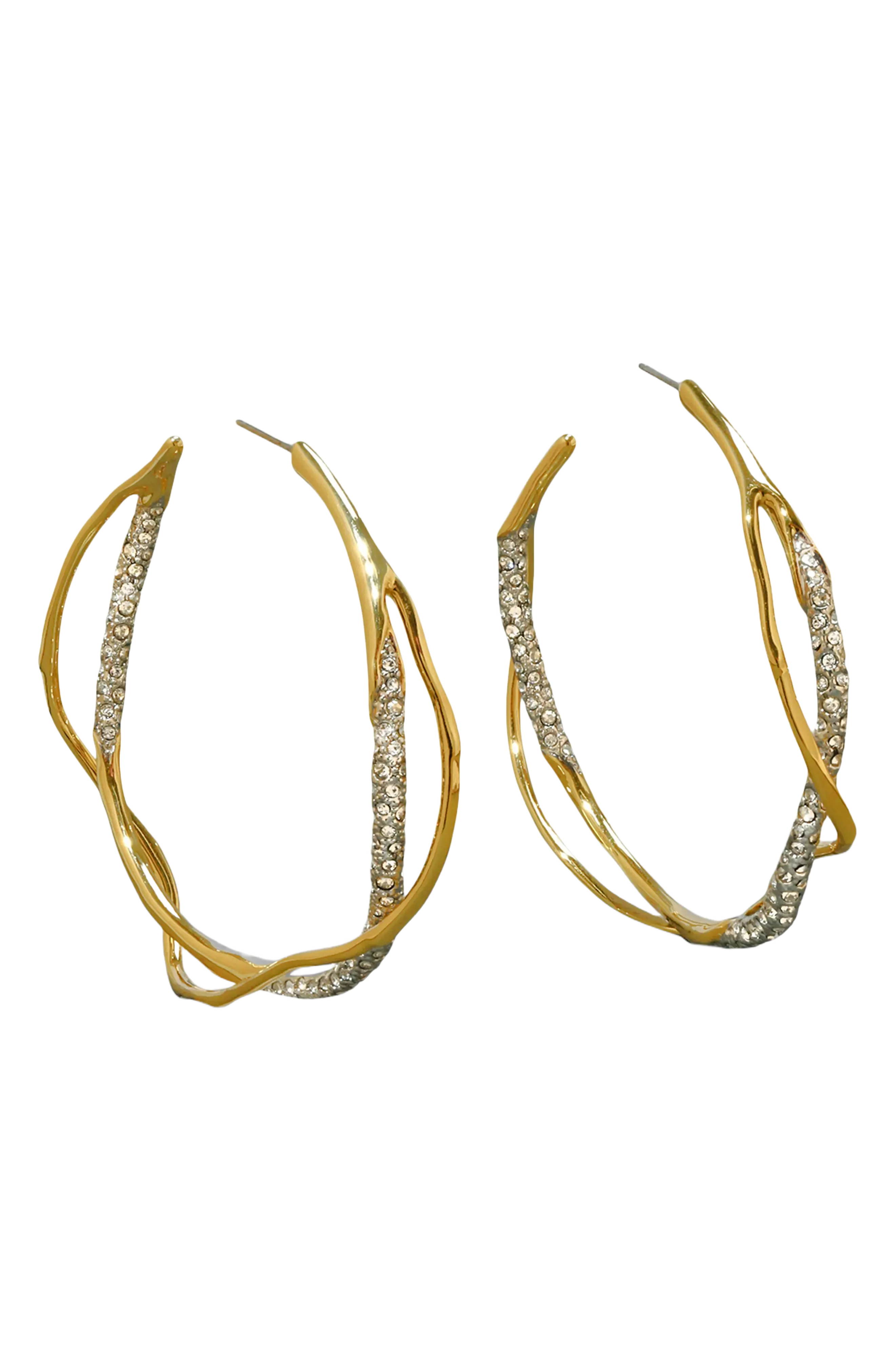 Alexis Bittar Intertwined Pavé Crystal Hoop Earrings