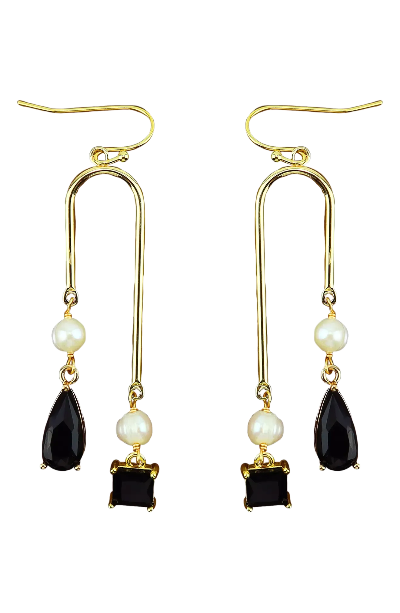 Panacea Cultured Freshwater Pearl & Crystal Drop Earrings