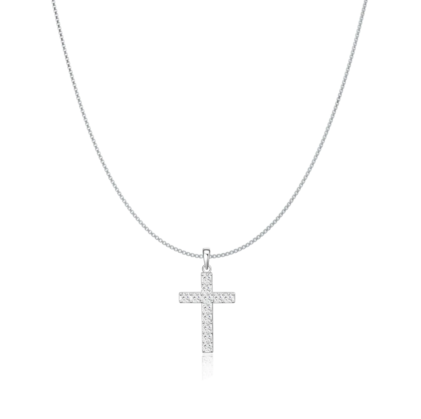Donatello Gian Sterling Silver Crystal Cross Necklace