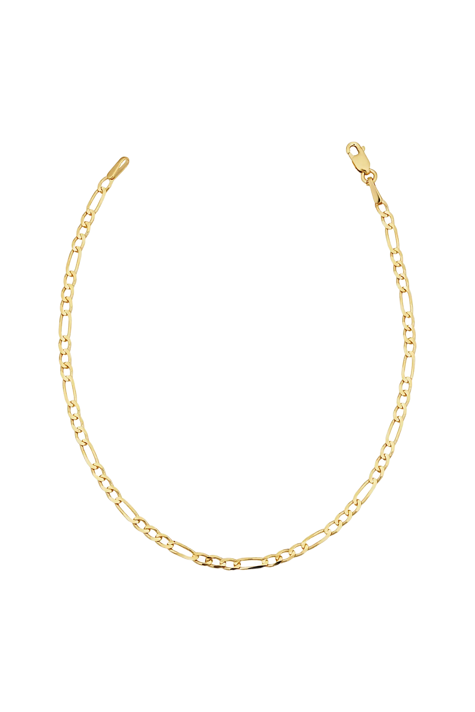Oradina 14K Gold Florentine Figaro Petite Anklet