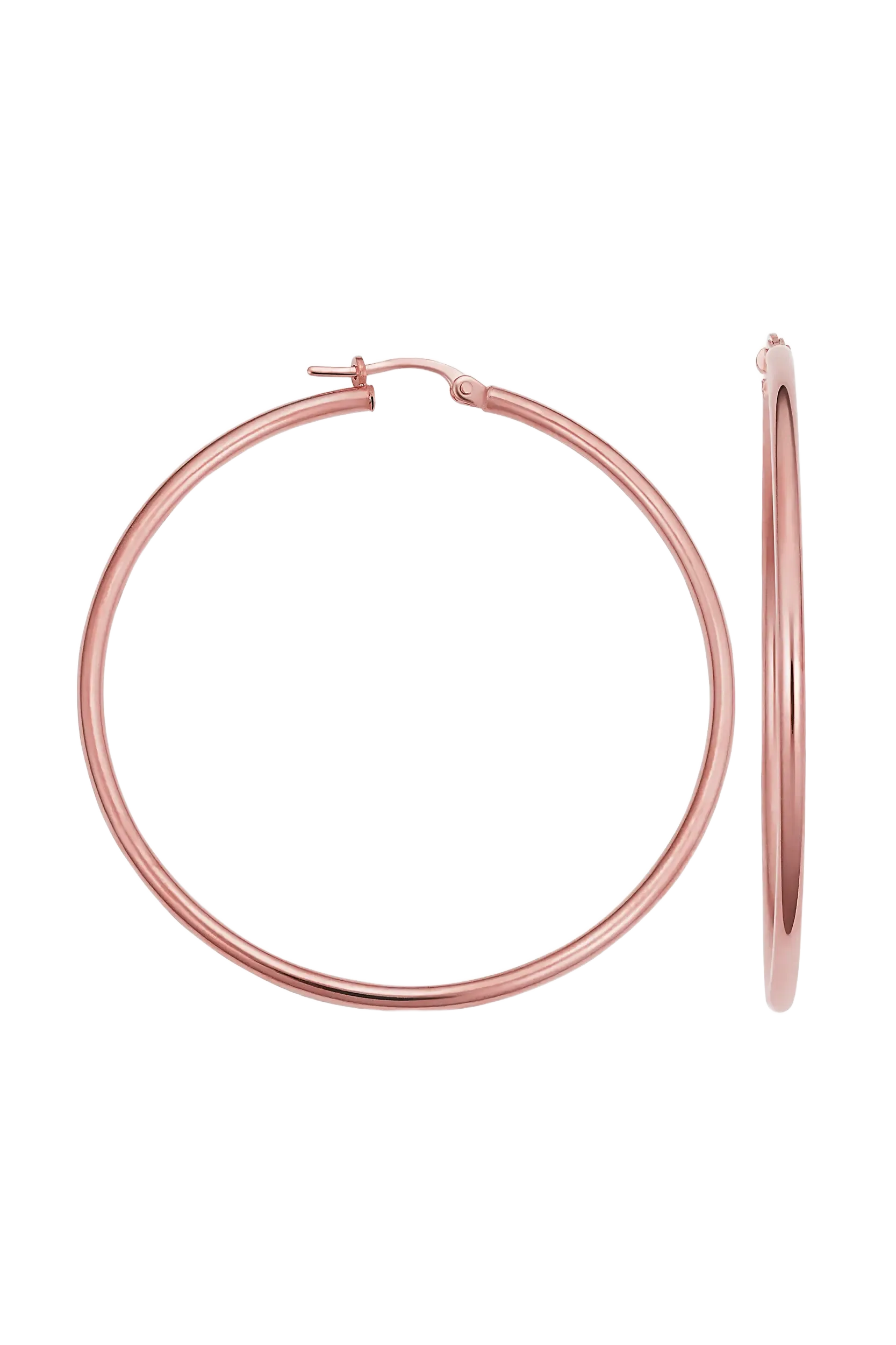 Oradina 14K Rose Gold Everything Large Hoop Earrings