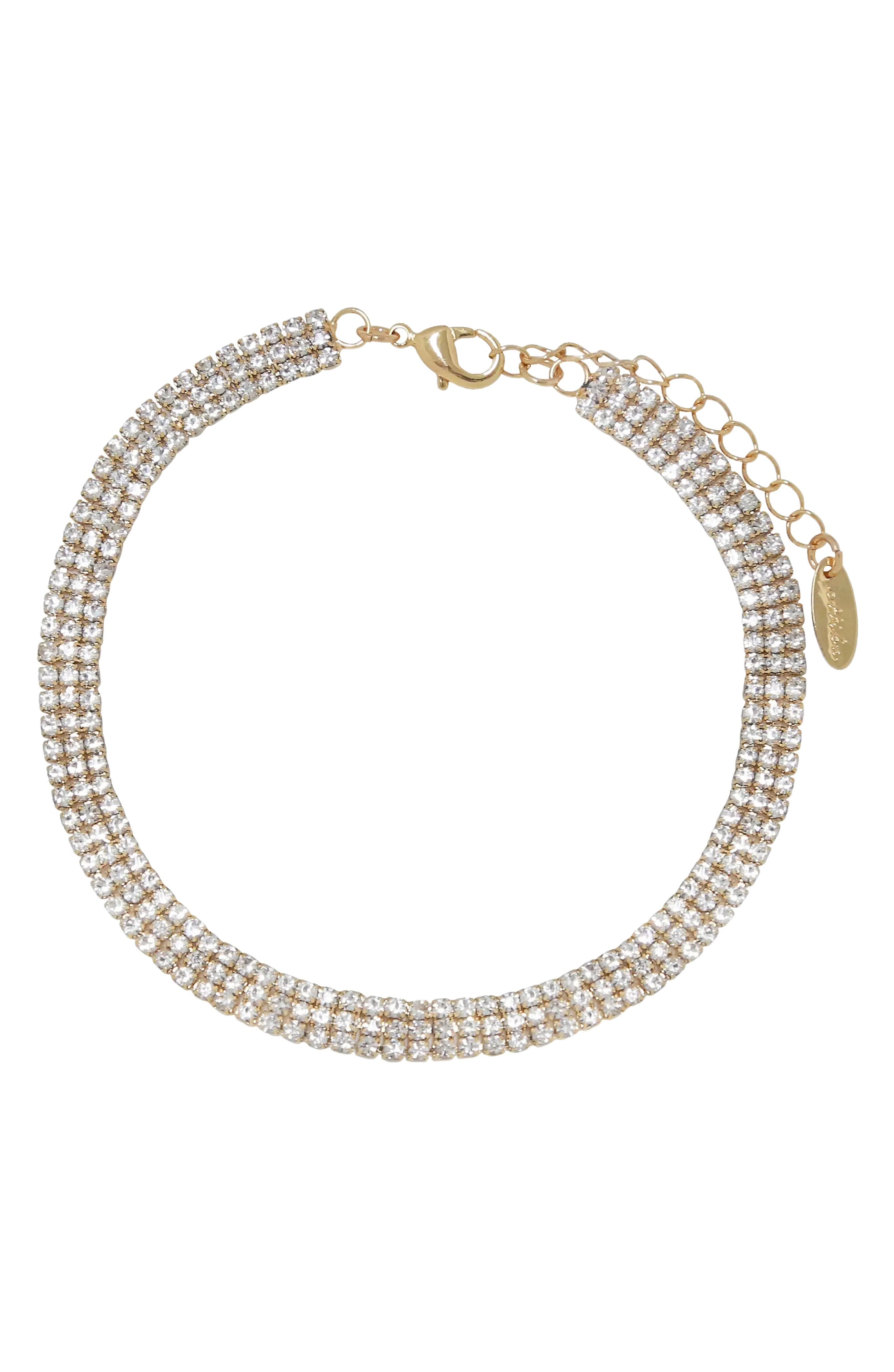 Ettika Crystal Pavé Chain Anklet