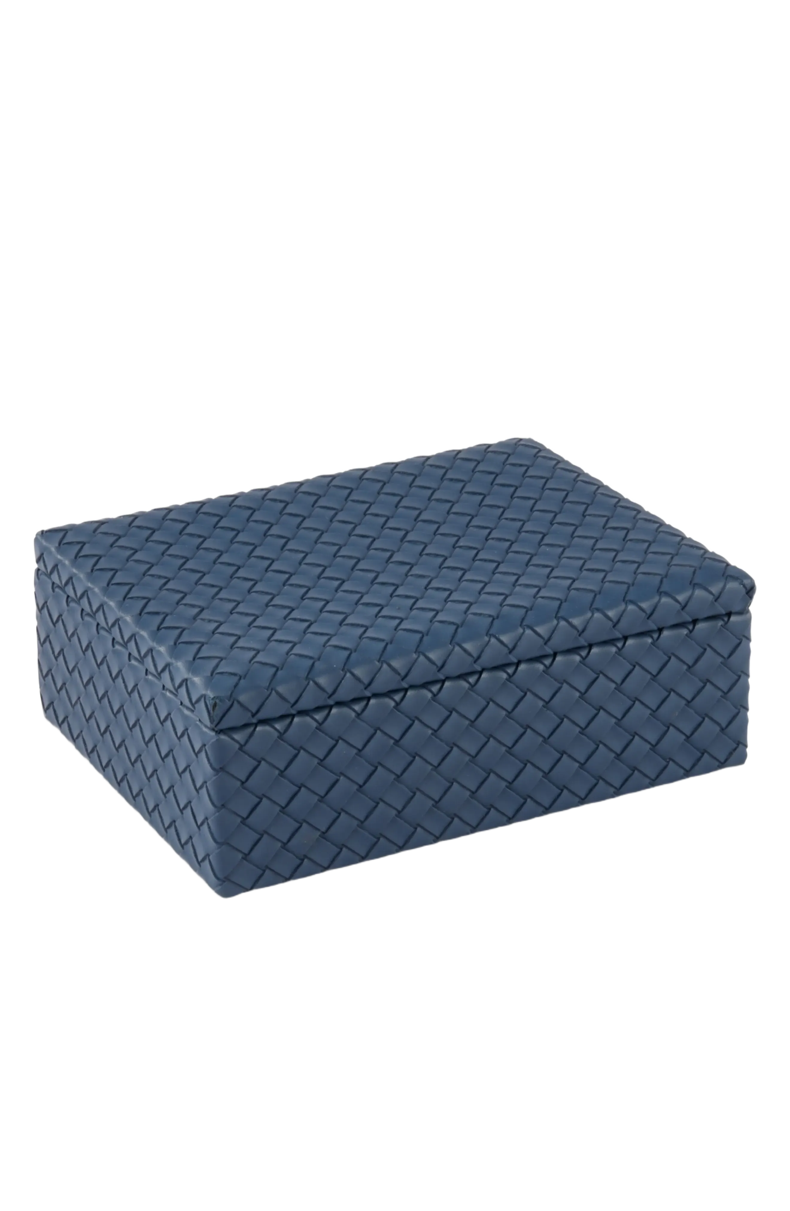 Bey-Berk Anastasia Woven Leather Trinket Box