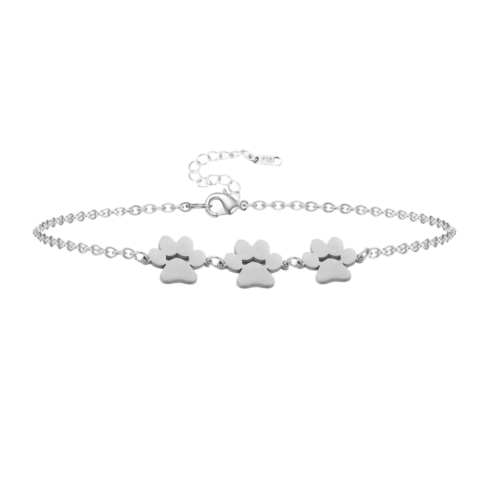Hollywood Sensation Fureverly Three Paw Print Bracelet for Pet Lovers