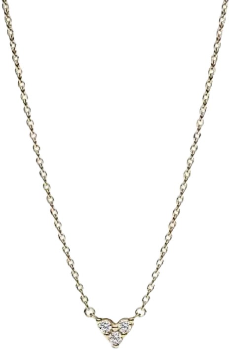PANDORA Triple Stone Heart Collier Necklace - Gift for Her - 14k Gold Necklace with Clear Cubic Zirconia - Jewelry for Women - With Gift Box - 17.7"