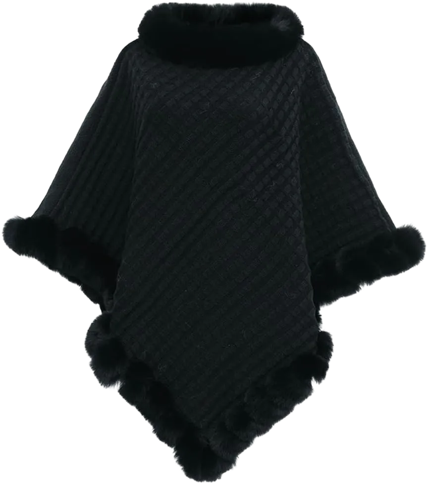 Trendy Scarf Shawl for Women Fur Collar Shawl Loose Knit Coat Sweater Knit Ponchos Shoulder Wrap Blanket Pashminas