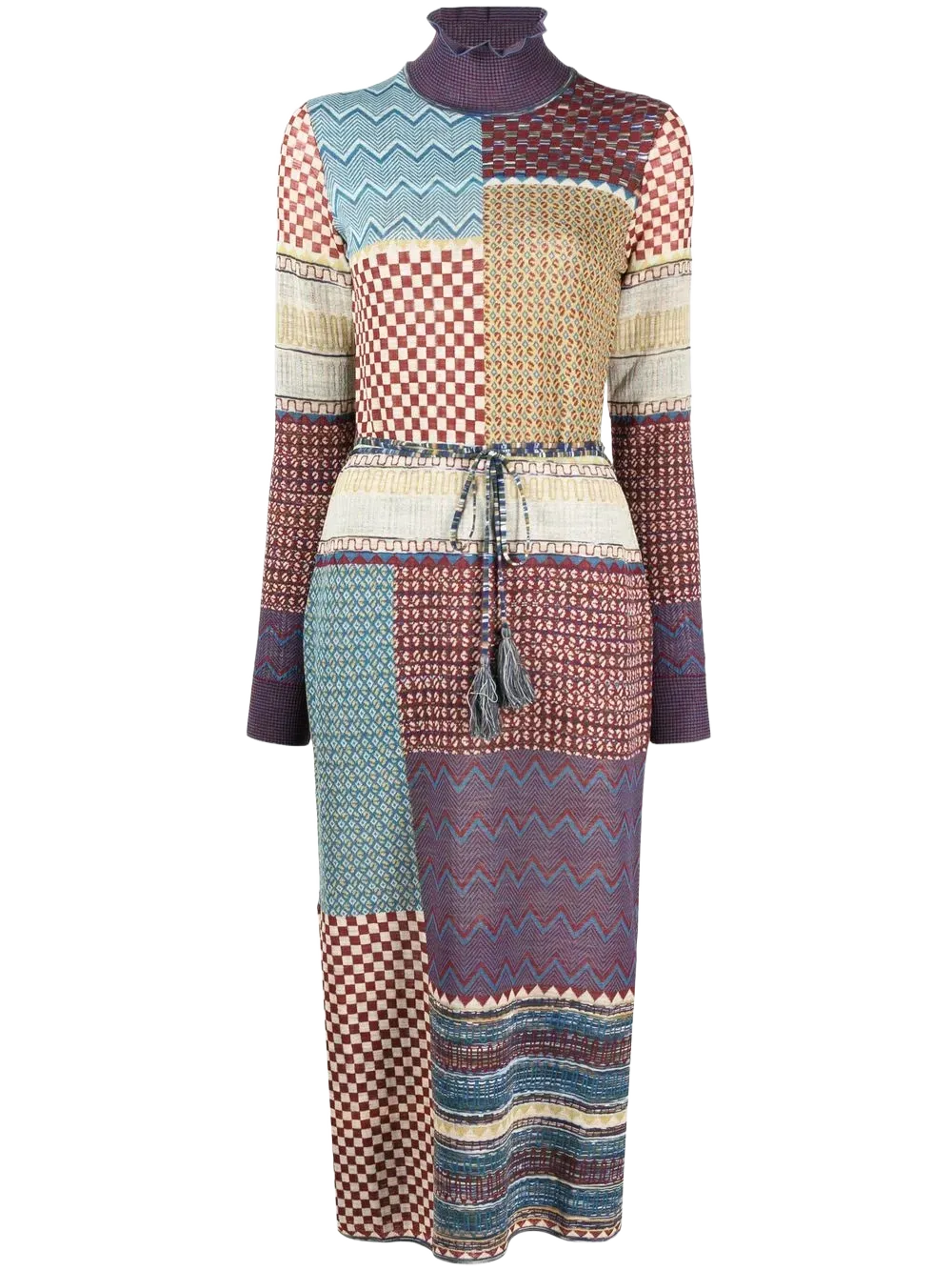 Almira patchwork-print knitted dress