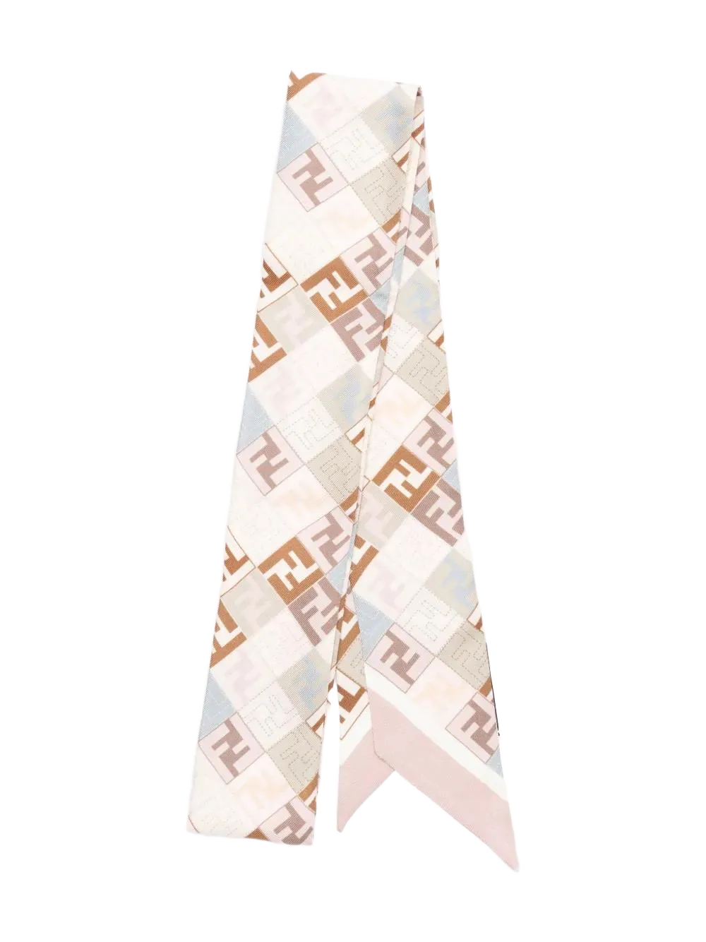 Fendi Women's White Monogram-Print Silk Scarf