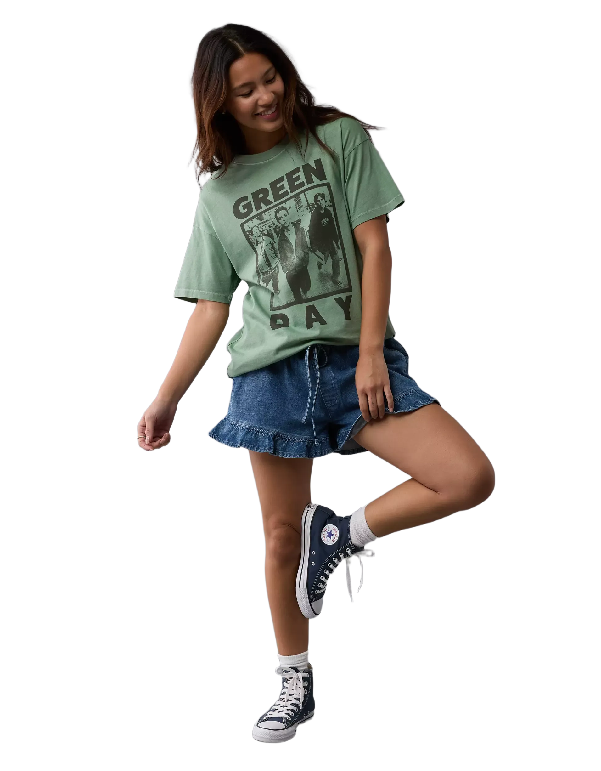 AE Oversized Green Day Graphic T-Shirt