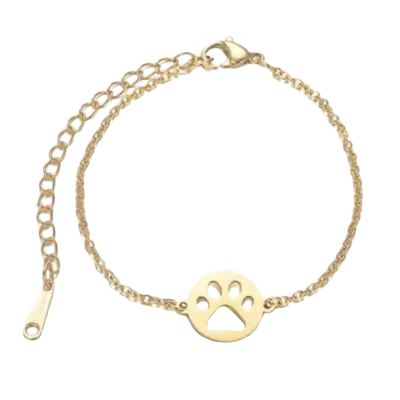 LoveyPaws Link Charm Paw Print  Bracelet